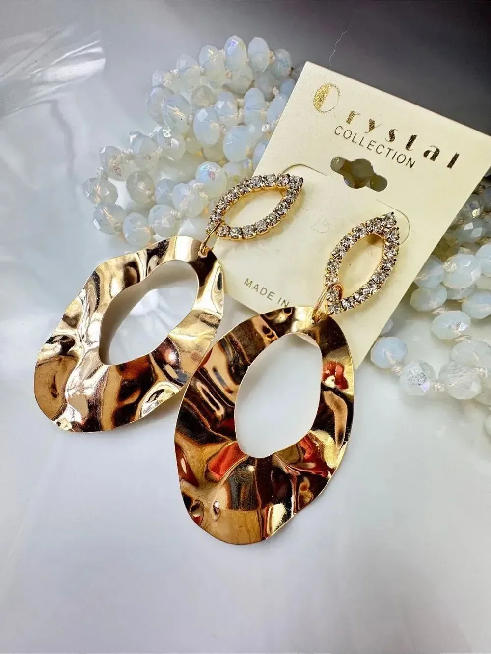 Gold Sculpted Drop Earrings